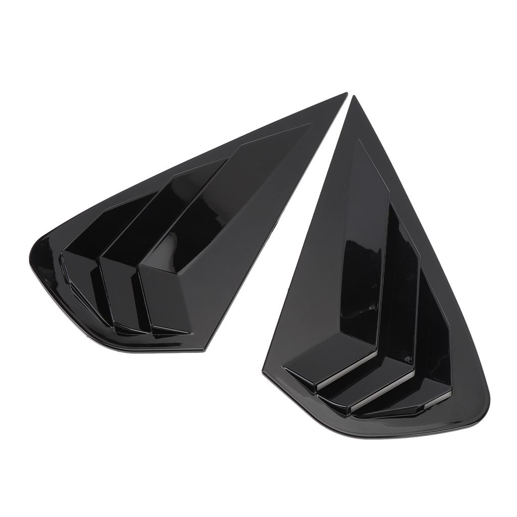 1 Pair Rear Side Window Shutter Cover Trim Glossy Black Scratch Proof Window Louver Side Vent Trim F