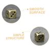 SAFIGLE Set of 6 Brass Dice, 11mm Rounded Corners, Vintage Finish, Gold, Durable and Rust-Resistant, Perfect for Party Games, Board Games, and Bar Dec