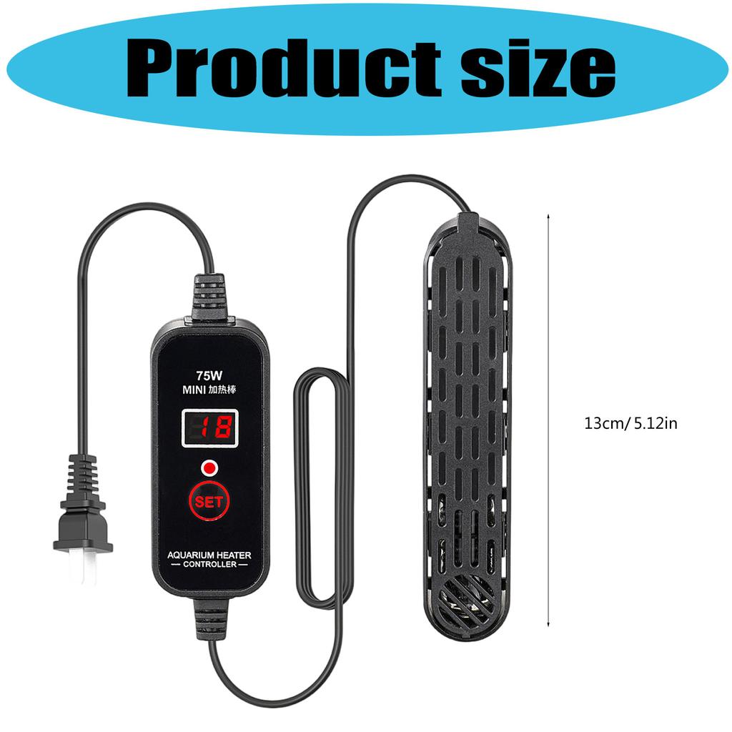 Аквариумный нагреватель Точный контроль температуры Автоматическое отключение Низкое потребление воды Нагревательное устройство для аквариумов с рыбами и черепахами