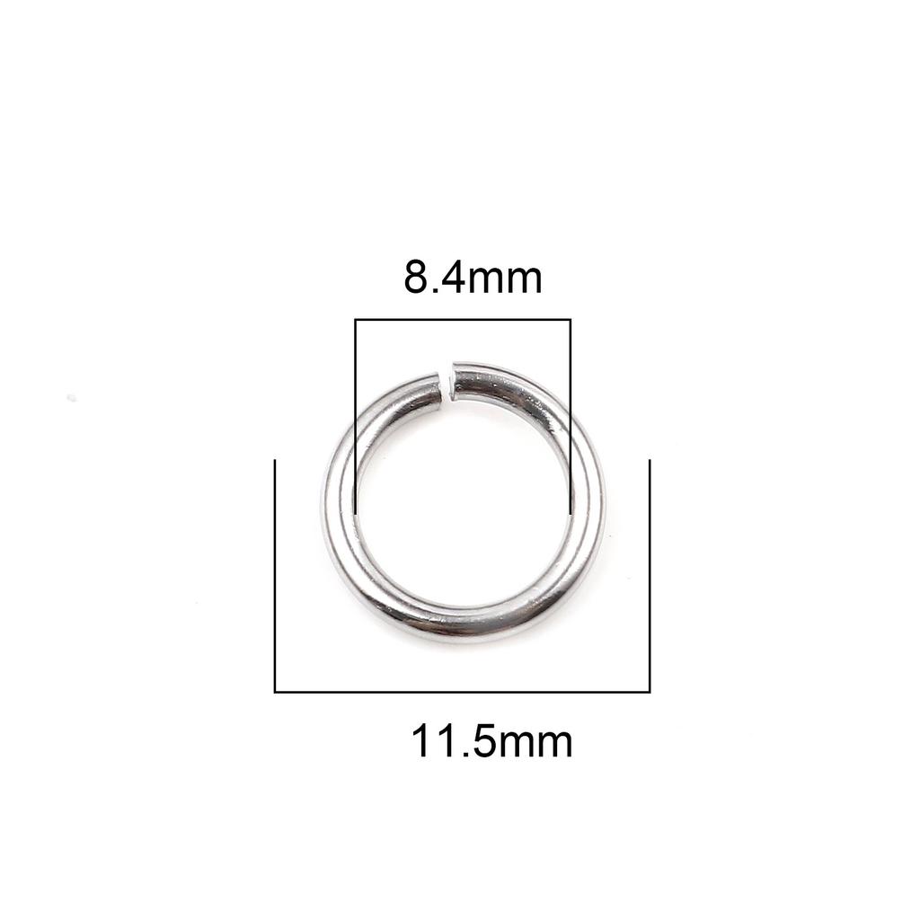 100pcs 0.5mm-1.8mm-4mm-16mm Stainless Steel Open Jump Rings Findings Round Silver Color DIY Making Keychain Necklace Jewelry