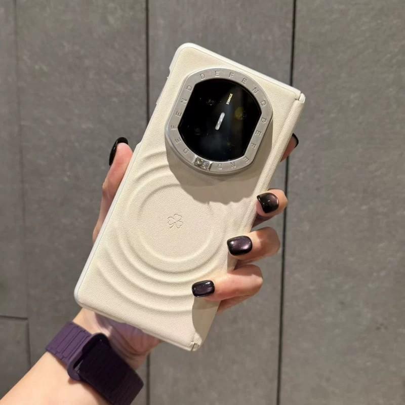 Применимо к чехлу для мобильного телефона Huawei matex1, чехол с магнитной зарядкой x1, кольцо для объектива со стразами x1, чехол из гладкой кожи с центральной осью, противоударный x1