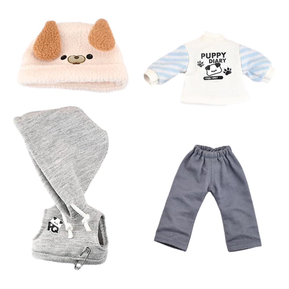 Костюм размера Obitsu 11 OB11 для куклы Obitsu 11см тело Милый набор одежды для собаки Жилет Толстовка 4 штуки "ДНЕВНИК ЩЕНКА"