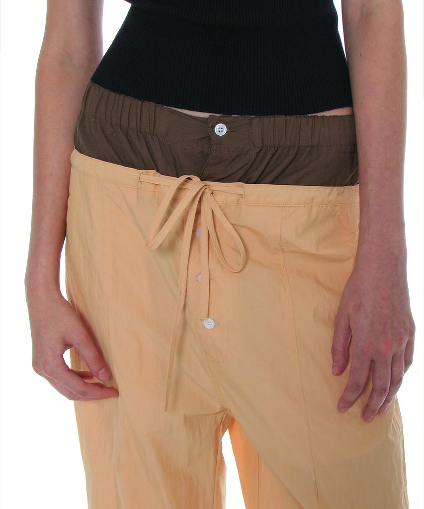 PARTIMENTO WOMEN Double Waist Parachute Pants_Orange