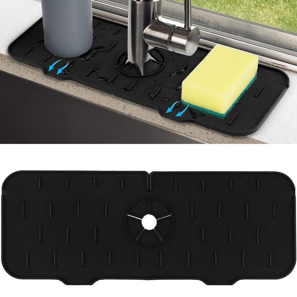 Брызговик для кухонной раковины, силиконовый поддон для сбора капель для смесителя, аксессуары для раковины для кухонной стойки и ванной комнаты