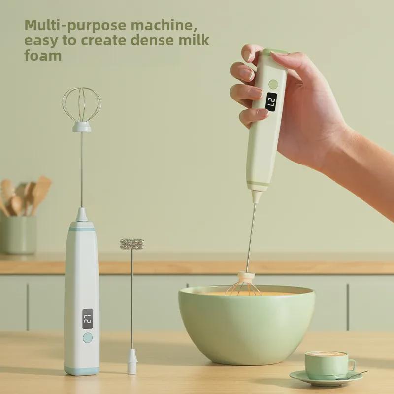 Новый стильный ручной электрический вспениватель молока и венчик для яиц - миксер для кофе и молока