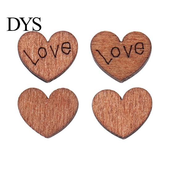 100 шт./лот любовь в форме сердца деревянные швейные назначения свадебные украшения пуговицы