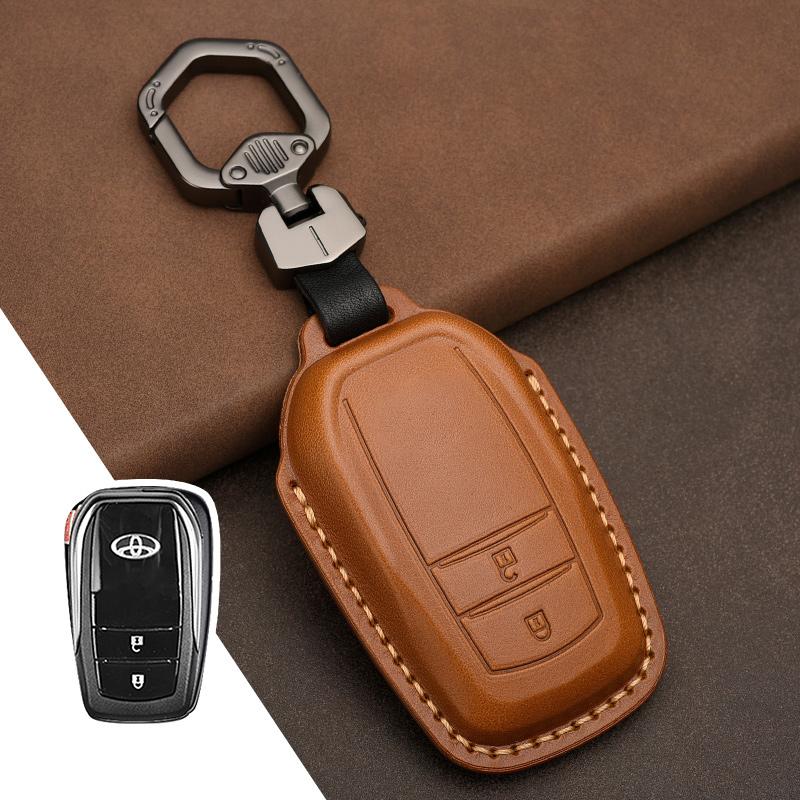 Кожаный чехол-брелок для ключей для Toyota Camry Corolla FJ Land Cruiser RAV4 Prius Sienna Prado CHR Avalon GT86 Защитный брелок