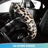 Road Comforts Leopard Plush Steering Wheel Cover For Winter, Made With Flurry Microfiber, Universal Fit 14 1/2 To 15 Inches, Soft Fuzzy Warm For