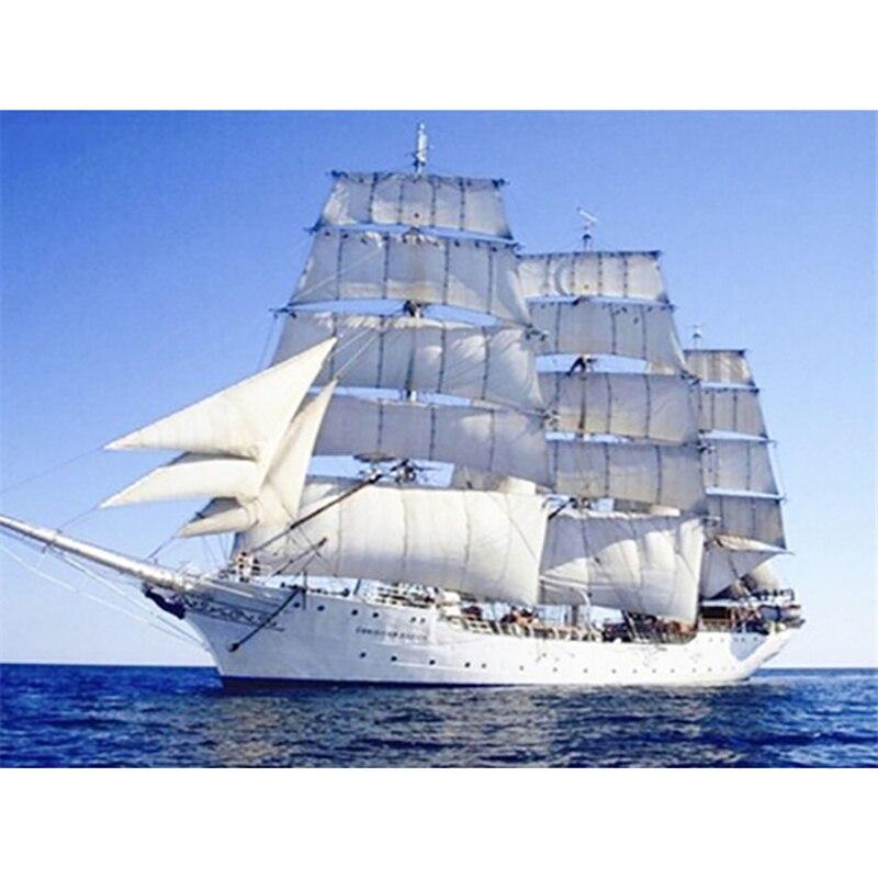 DIY 5D алмазная живопись Парусник Алмазная вышивка вид на море вышивка крестиком полная круглая дрель домашний декор ручной художественный подарок