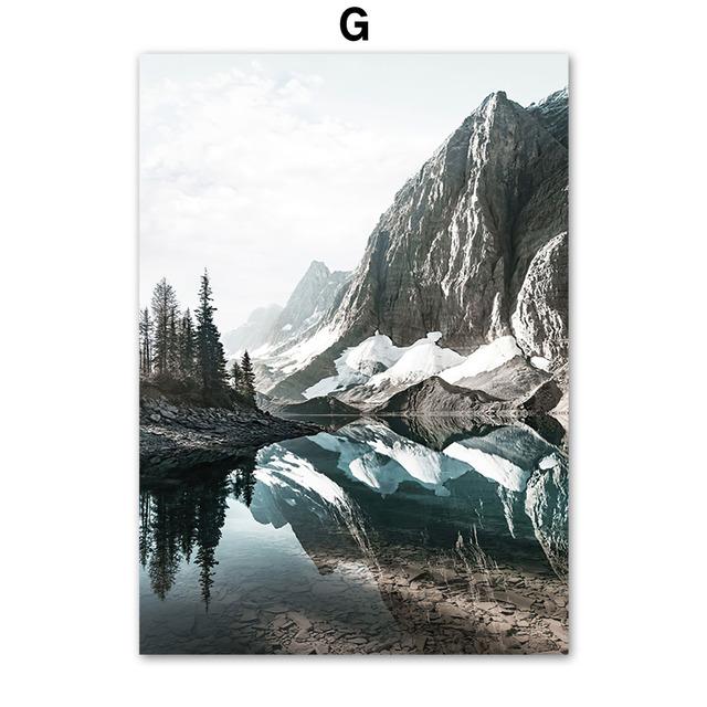 Аврора, горное озеро, лес, овечий тростник, настенная живопись на холсте, постеры на скандинавскую тему и принты, настенные панно для декора гостиной