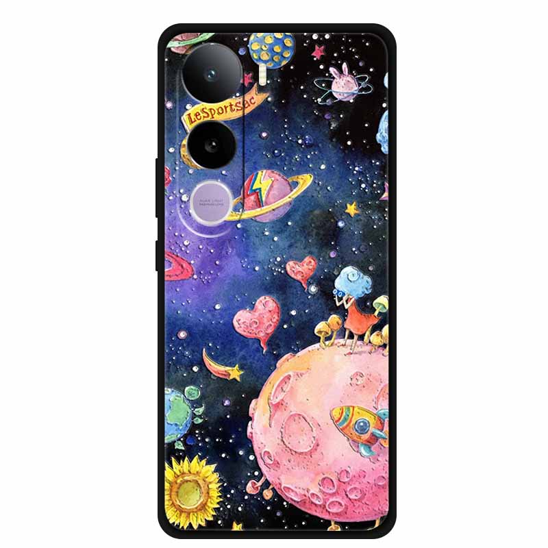 3D Тисненый Чехол Для Телефона Vivo Y400 Pro 5G Чехол Для Телефона Цветы Черный Силикон Мягкая Задняя Крышка Coque Для Vivo Y400 4G 5G Чехол Y 400 Pro