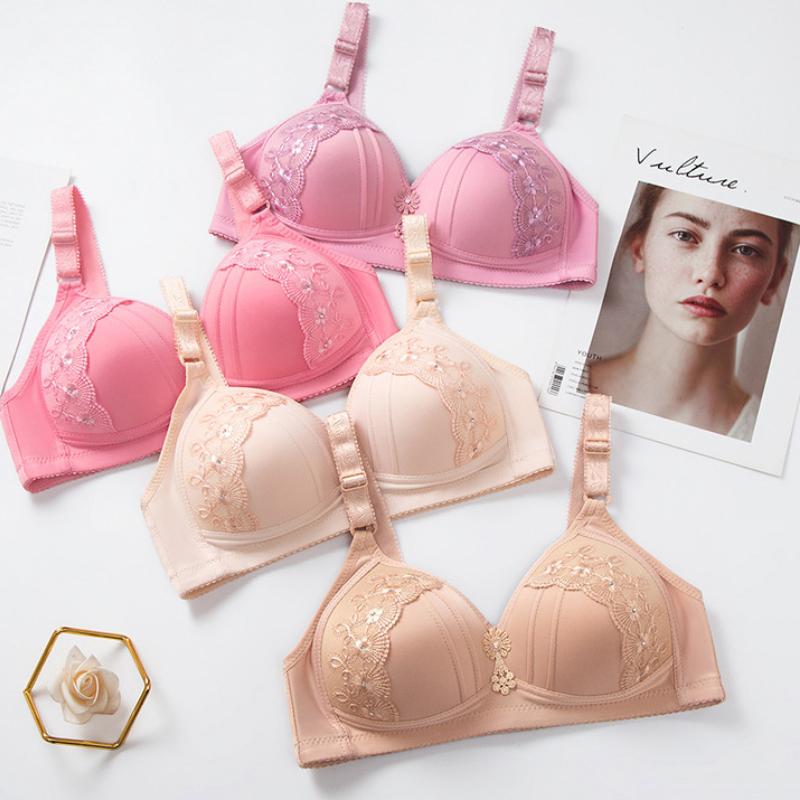 Модный женский большой размер, тонкий регулируемый женский бюстгальтер с глубоким V-образным вырезом, сексуальный удобный удобный бюстгальтер с вышивкой, бюстгальтер пуш-ап без косточек