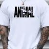Мужская футболка большого размера с графическим принтом "ЖИВОТНОЕ" - Мужская одежда Мужская повседневная футболка с круглым вырезом Мягкая эластичная ткань Короткий рукав