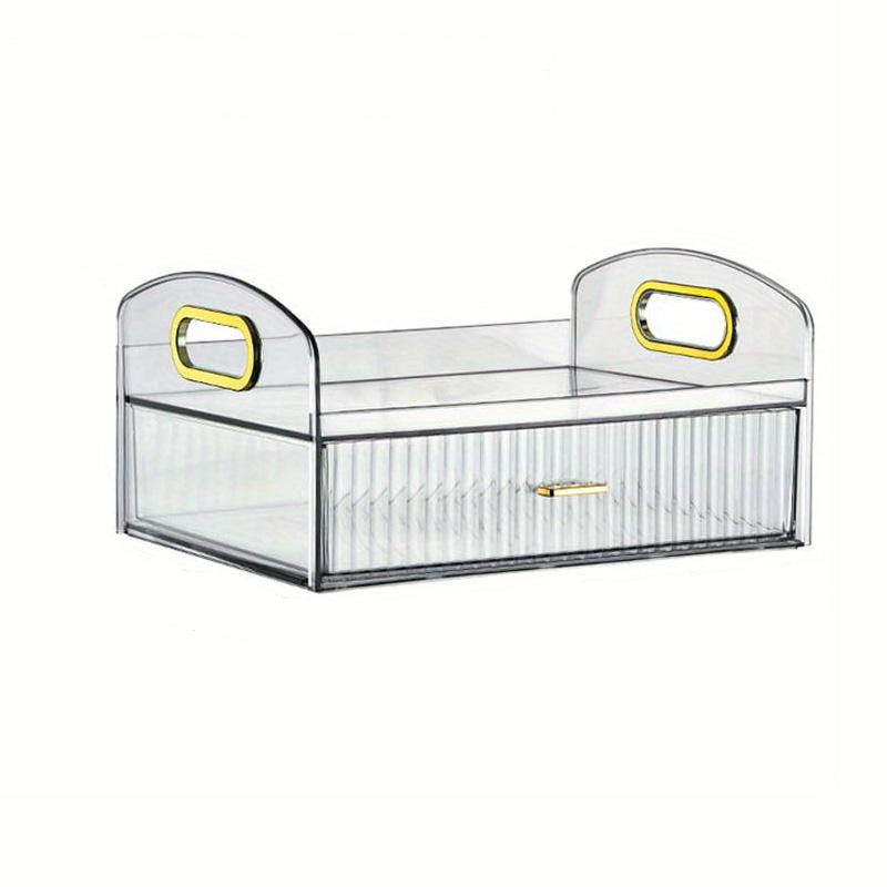 1pc Cosmetic Organiser, Transparent Skincare Organiser with Drawer, Cosmetic Display Case Perfume Lipstick Organiser