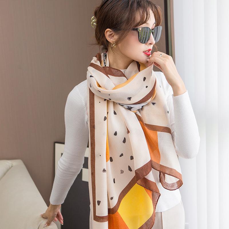 Autumn Shawl with Fashionable Spring and Autumn Scarf for Women with Fresh Temperament Accessories Travel Photo Scarf Long Yarn