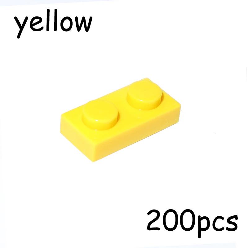 200 шт. Конструктор DIY Фигурки Кирпичики 1*2 Частицы для Сборки MOC 3023 Тонкая Пластина 1x2 Точки Образовательная Креативная Игрушка для Детей