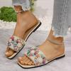 Large Size Slippers Women's Summer New One-character Comfortable Soft-bottomed Flat-bottomed Slippers