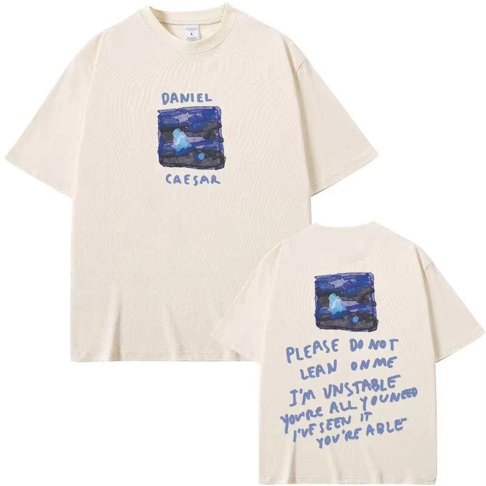 2026 New Daniel Caesar Never Enough Please Do Not Lean on Me Graphic‑Print Unisex Short‑Sleeve Hip‑Hop Casual Street‑Wear Top Women And Men T-Shirt