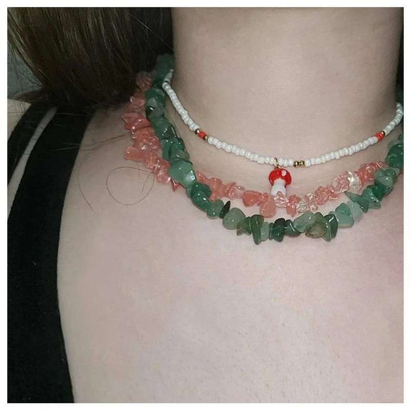 Новая мода Boho Гравийное колье Коралловый Авантюрин Лазурит Аметист Кварцевый Нерегулярный Натуральный Камень Фишки Женские Ожерелья
