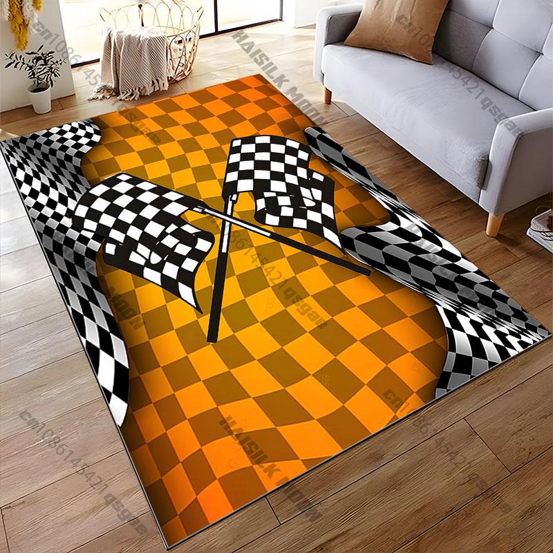 Skull racing flagscarpet Yoga living room room decor children's crawling mat doormat area rug games floor mat