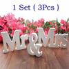1Set ( 3Pcs ) Newest Design English Letters Mr&Mrs Wedding Decoration Present Table Centrepiece De Wedding Decor Miniatures