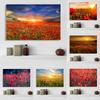 Red Poppy Flower Landscape Pictures Canvas Painting Flower Field Posters and Prints Floral Wall Art for Living Room Decoration