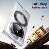 KEYSION Вращающийся на 360° магнитный чехол-подставка с кольцом для HONOR Magic V3, прозрачный жесткий чехол для ПК-телефона со стеклянным защитным экраном