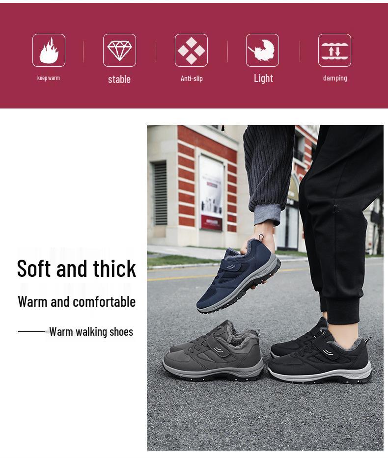 Мужские теплые зимние сноубутсы, плюс бархат, утолщенные, уличная мода, большой размер, папины кроссовки