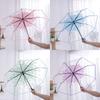 Thickened Transparent Umbrella Plastic Foldable Umbrella Cute Foral Umbrella