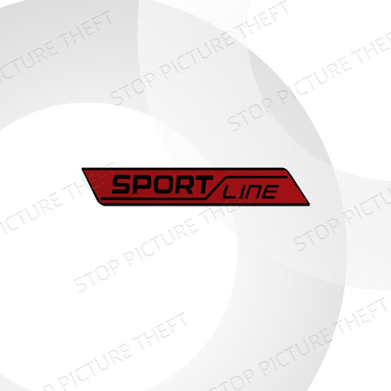 JBIW9 Metal Alloy Sport Line Logo Car Grille Badge Trunk Sticker Decoration Emblem For Skoda Fabia Octavia Citigo Rapid Kodiaq Karoq
