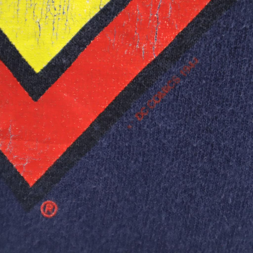 HANES Футболка с коротким рукавом с логотипом Супермена 90-х годов, сделано в США, L, одинарный шов, мужская, б/у