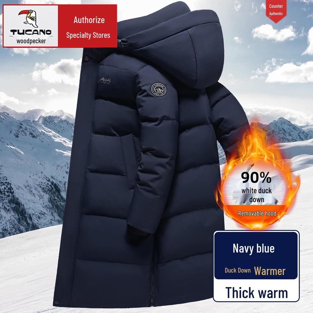 Мужская зимняя пуховая куртка Woodpecker средней длины - Утепленная, теплая верхняя одежда для людей среднего и пожилого возраста