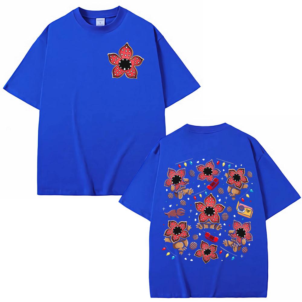 Eddie Munson The Demogorgon Tshirt with Man Eating Flower Monster Pattern 2026 Summer Mens Womens Cotton Tshirt Street Wear