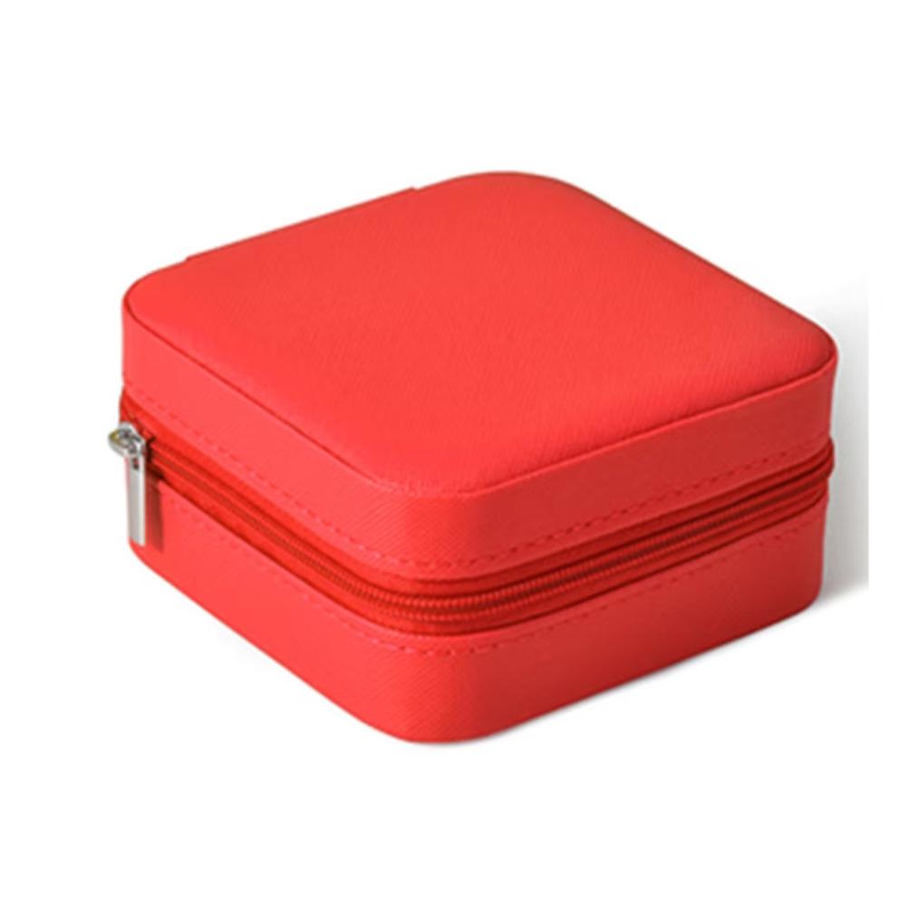 Компактная кожаная шкатулка для украшений для женщин - Милый органайзер для подвесок, серег и колец