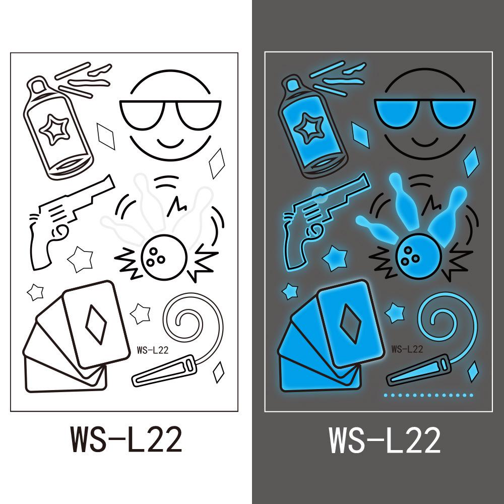 Синие светящиеся тату-наклейки для вечеринок в ночных клубах и на музыкальных фестивалях