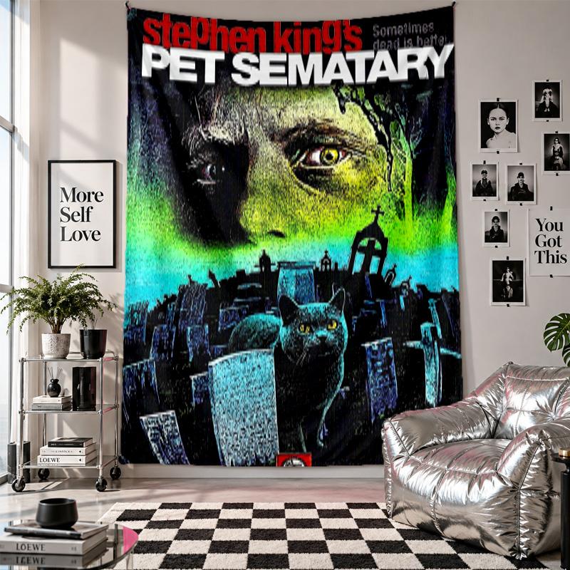 Wall TapestryPet Sematary Art Hanging Cloth Decorative Background Cover for Room Decoration