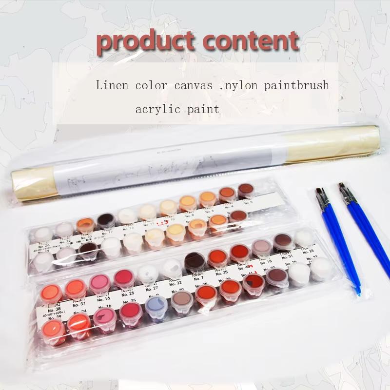 Раскраска по номерам 24 цвета Фото на заказ DIY Масляная живопись по номерам Картина Холст Портрет Семейный подарок