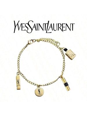 Этот женский браслет-подвеска YSL с логотипом бренда прост и элегантен, идеально подходит для повседневного ношения и станет идеальным подарком.