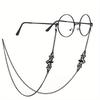 1pc Bat Glasses Chain Goth Sunglasses Eyeglass Necklace Black Bat Glasses Retainer Strap Holder Lanyards Party Accessories