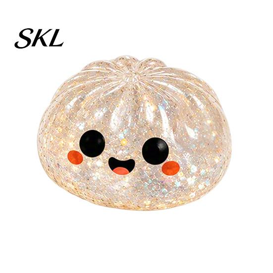 Anxiety Relief Toy 1/5Pcs Halloween Dumpling Stress Toy, Pumpkin Ghost Eyeball Steamed Bun Squeeze Sensory Ball Fidget for Adults Kids