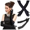 High Elastic Spandex Sun Protection Long Gloves Party Nightclub Wedding Performance Black Gloves