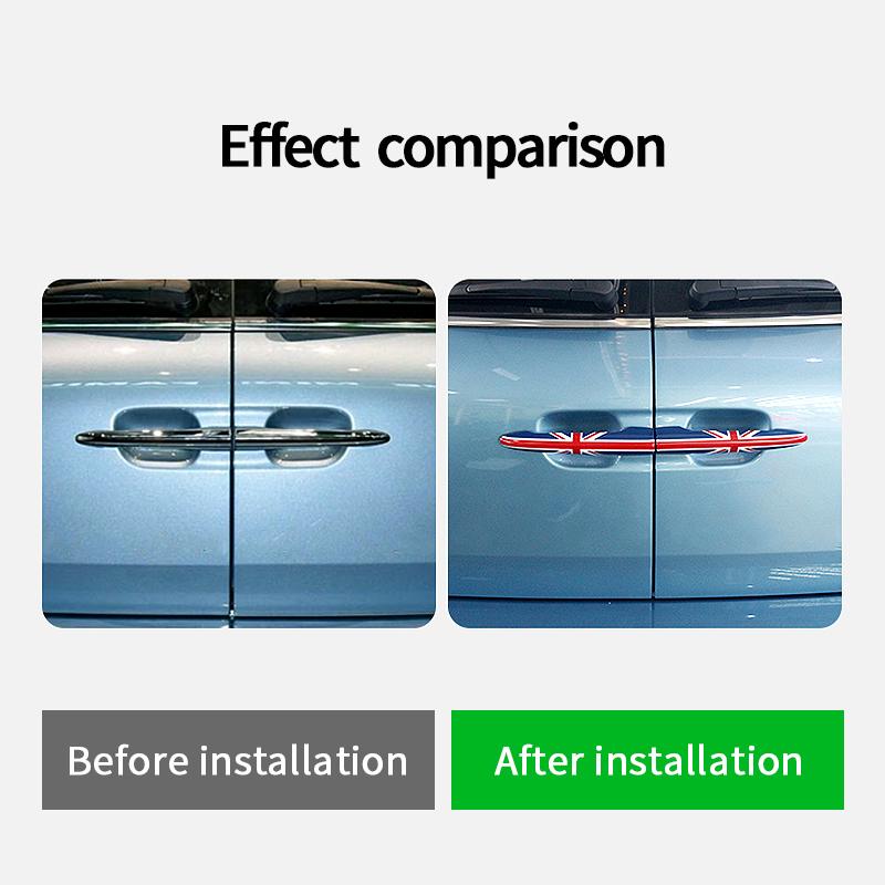 2PCS/Set Car Rear Trunk Door Handle Covers Decoration Stickers For MINI Cooper R55 Car Rear Handle Protection Accessories