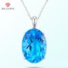 Новая роскошная высококачественная овальная синяя подвеска в форме капли, женская модная цепочка на ключицы, изысканные ювелирные изделия высокого качества