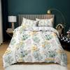 Leaf Flower Print Three-Piece Kit Quilt Cover Small And Fresh
