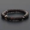 Buddhist altar shop Takita Shoten Специально подобранный браслет-молитва из дерева, полосатый, эбеновый, плоский, коричневый, хрустальный, 54 бусины, молитвенный браслет-молитва