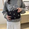 Quilted Bow Cosmetic Bag Multi-functional Sanitary Napkin Storage Bag Portable Toiletry Bag  Trave