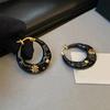 Модные черные французские серьги Портативная прочная конструкция из сплава Украшение для повседневного использования и формальной обстановки