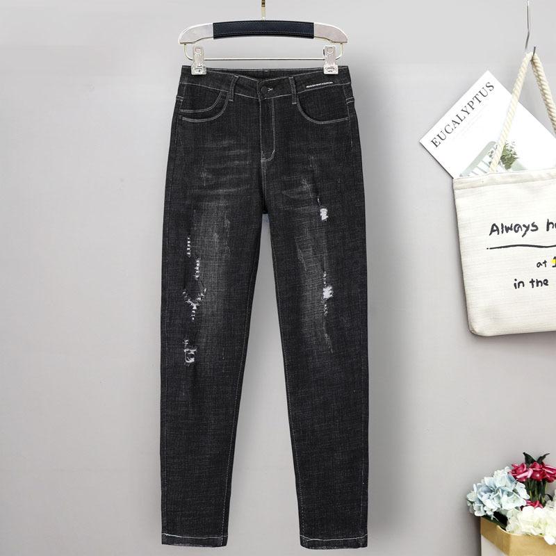 Plus Size Stretch Jeans Pants Pants Women's Elastic High Waist Harlan Turnip Pants Hidden Meat Pants Jeans with Carrots Comfort Waist Pants