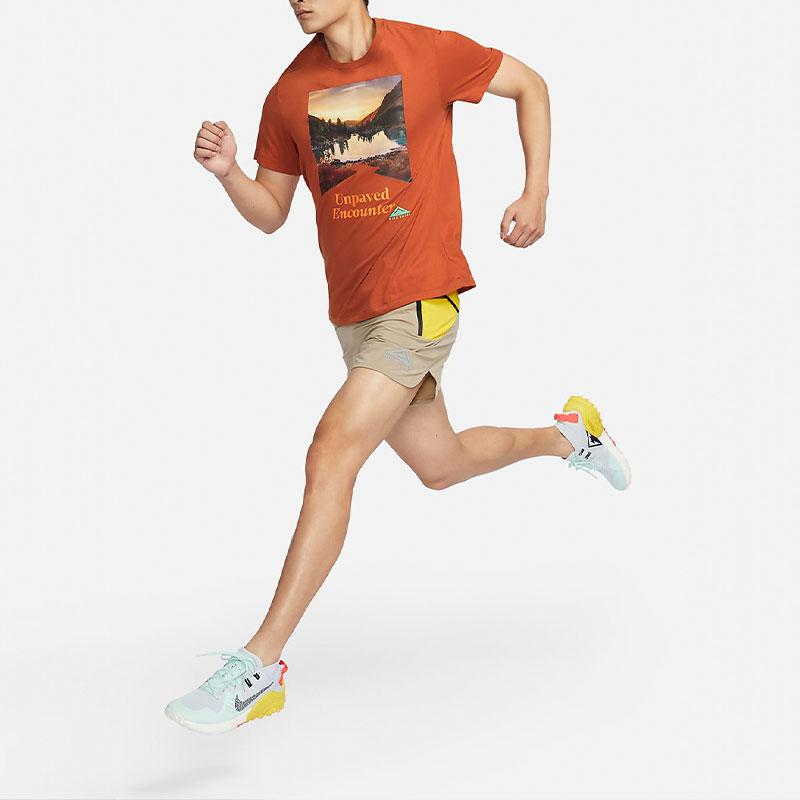 Nike Мужские шорты для бега Dri-FIT с контрастной быстросохнущей подкладкой, хаки FB4195-247
