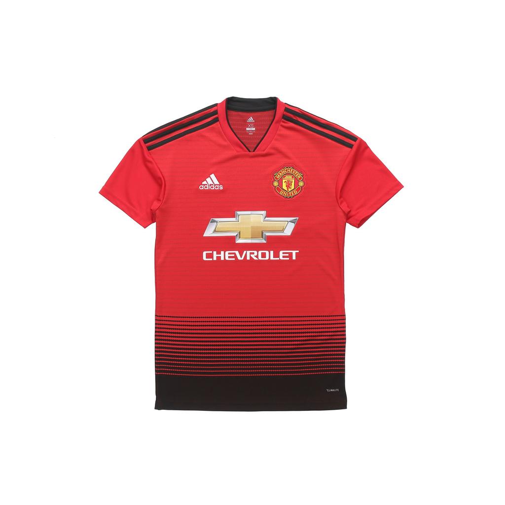 Adidas Manchester United Fan Edition Home V-Neck Short Sleeve Jersey Men Tops Red Black CG0040